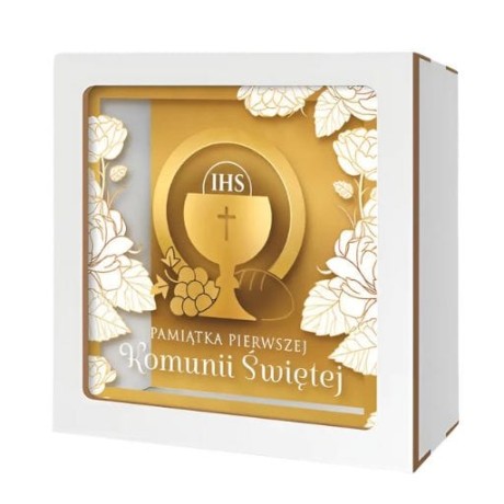 Przejdź do produktu Skarbonka z okienkiem KOMUNIA - Kielich - #3301-KOM6