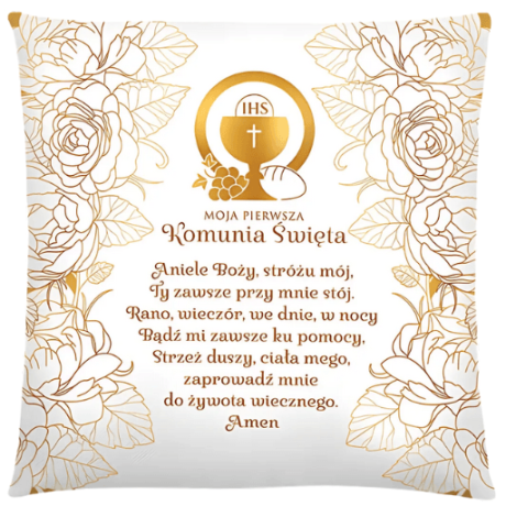 Przejdź do produktu Poduszka Pamiątka I KOMUNII Świętej - Kielich - #3335-KOM6