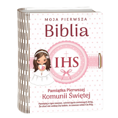 Przejdź do produktu Pudełko na Biblię - Pamiątka I KOMUNII Świętej - Dziewczynka Różowa - #3341-KOM3