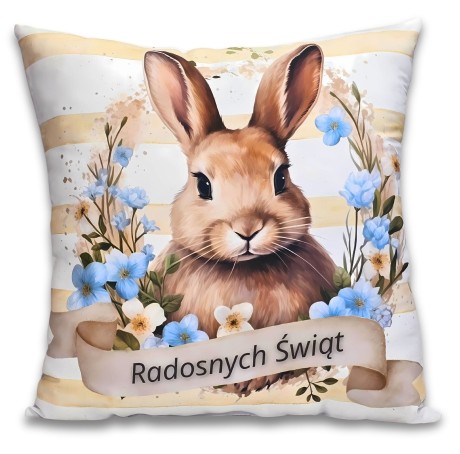 Przejdź do produktu Poduszka Wielkanocna - Zając Wianek - Radosnych Świąt - #3335WLK3