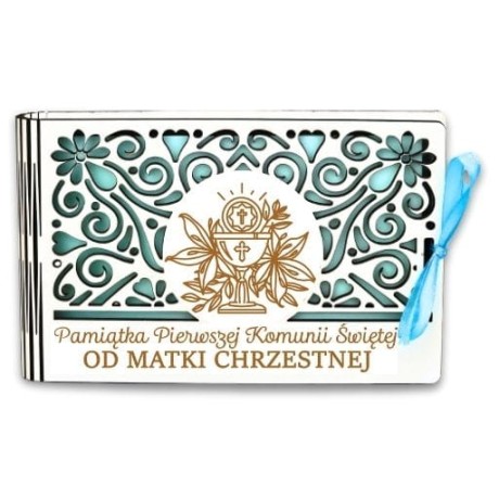 Przejdź do produktu Pudełko na pieniądze banknotówka KOMUNIA - od MATKI CHRZESTNEJ - Ażur - #3302A-KOM1N-MC