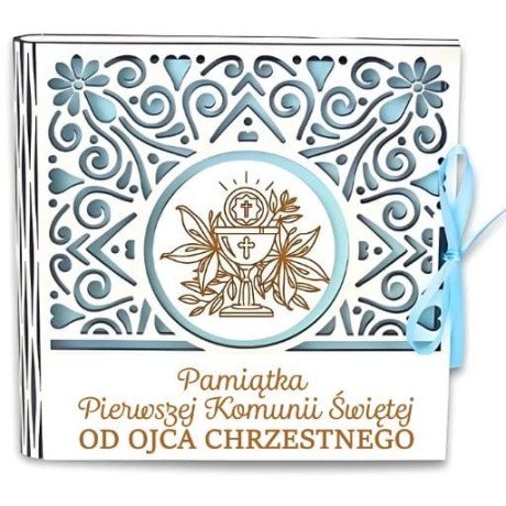Przejdź do produktu Pudełko na pieniądze kwadrat KOMUNIA - od OJCA CHRZESTNEGO - Ażur - #3308A-KOM1N-OC