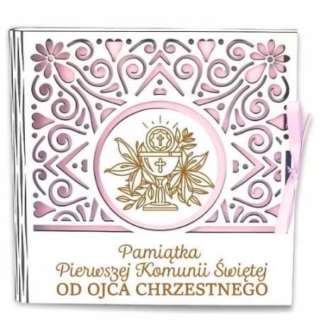 Przejdź do produktu Pudełko na pieniądze kwadrat KOMUNIA - od OJCA CHRZESTNEGO - Ażur - #3308A-KOM1R-OC