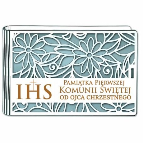 Przejdź do produktu Pudełko na pieniądze banknotówka KOMUNIA - od OJCA CHRZESTNEGO - Ażur - #3302A-KOM2N-OC