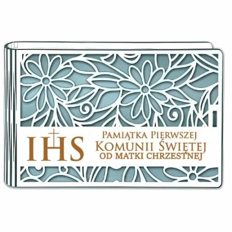 Przejdź do produktu Pudełko na pieniądze banknotówka KOMUNIA - od MATKI CHRZESTNEJ - Ażur - #3302A-KOM2N-MC