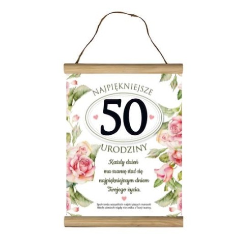 Przejdź do produktu Dyplom 50 urodziny dla kobiety #3306-UR07-50