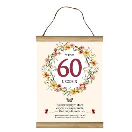 Przejdź do produktu Dyplom na 60 urodziny życzenia dla kobiety  #3306-UR02-60