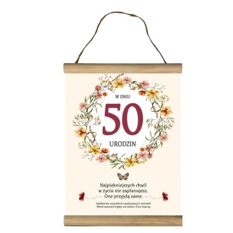 Przejdź do produktu Dyplom na 50 urodziny życzenia dla kobiety  #3306-UR02-50