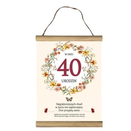 Przejdź do produktu Dyplom na 40 urodziny życzenia dla kobiety  #3306-UR02-40