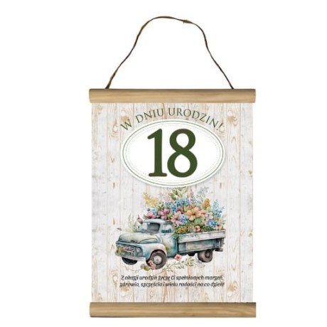 Przejdź do produktu Dyplom na 18 urodziny życzenia dla kobiety #3306-UR08-18