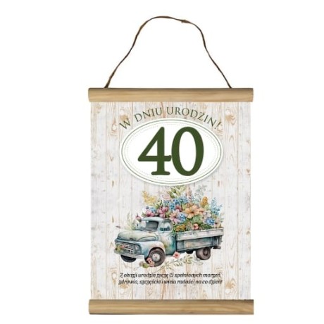 Przejdź do produktu Dyplom na 40 urodziny życzenia dla kobiety #3306-UR08-40