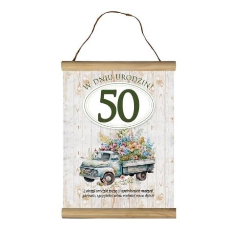 Przejdź do produktu Dyplom na 50 urodziny życzenia dla kobiety #3306-UR08-50