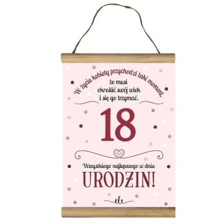 Przejdź do produktu Dyplom na 18 urodziny życzenia dla kobiety #3306-UR16-18