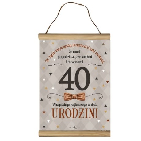 Przejdź do produktu Dyplom na 40 urodziny życzenia dla mężczyzny #3306-UR15-40