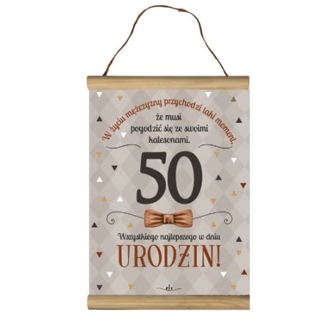 Przejdź do produktu Dyplom na 50 urodziny życzenia dla mężczyzny #3306-UR15-50