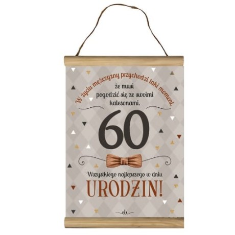 Przejdź do produktu Dyplom na 60 urodziny życzenia dla mężczyzny #3306-UR15-60