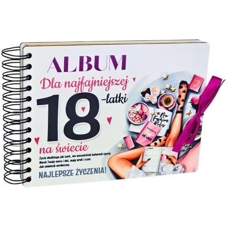 Przejdź do produktu Kolorowy ALBUM NA ZDJĘCIA - piękny prezent na 18 urodziny - Sweet Dziewczyna - #3343-SW18