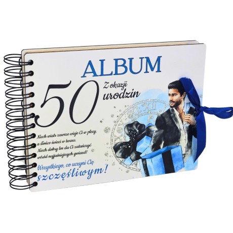 Przejdź do produktu Elegancki ALBUM NA ZDJĘCIA - piękny prezent na 50 urodziny - Elegant Pan - #3343-EPN50