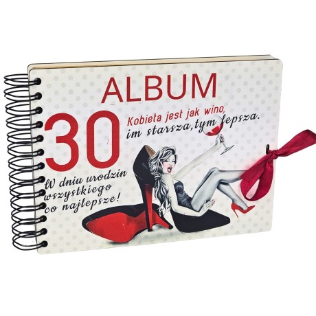 Przejdź do produktu Elegancki ALBUM NA ZDJĘCIA - piękny prezent na 30 urodziny - Szpilka - #3343-SZ30