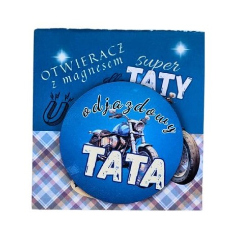 Przejdź do produktu Otwieracz z magnesem dla Taty – prezent na Dzień Ojca - Tato wszystkiego co najlepsze - wzór niebieski #3367-T2A