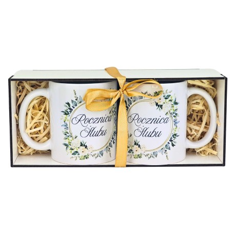 Przejdź do produktu Zestaw kubków na rocznicę ślubu - dla męża i żony – prezent rocznicowy #3348-RO-KE