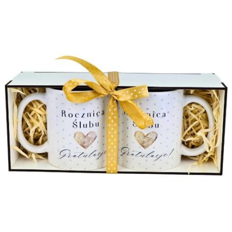 Przejdź do produktu Zestaw kubków na rocznicę ślubu - dla męża i żony – prezent rocznicowy #3348-RO-SE