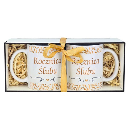 Przejdź do produktu Zestaw kubków na rocznicę ślubu - dla męża i żony – prezent rocznicowy #3348-RO-ZL