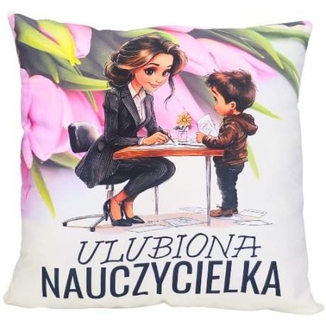 Przejdź do produktu Poduszka dla Pani Nauczycielki – UIubiona Nauczycielka – #3335-N1