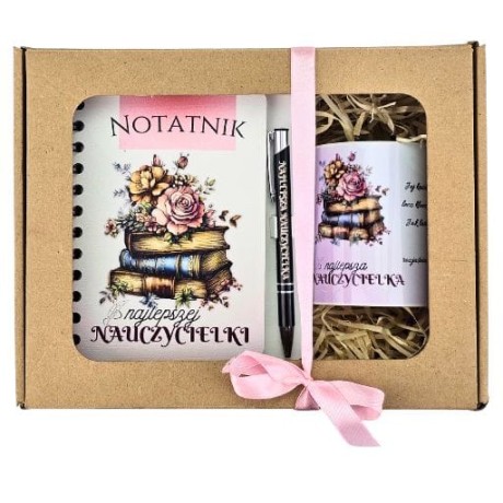 Przejdź do produktu Zestaw kubek i notes z długopisem dla Pani Nauczycielki – Najlepsza Nauczycielka (książka) – #3369-N4A