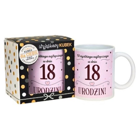 Przejdź do produktu Kubek na 18 urodziny dla kobiety (różowy) #3309-UR21-18