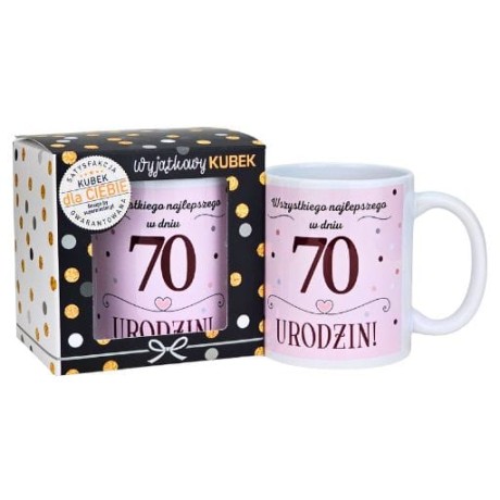 Przejdź do produktu Kubek na 70 urodziny dla kobiety (różowy) #3309-UR21-70