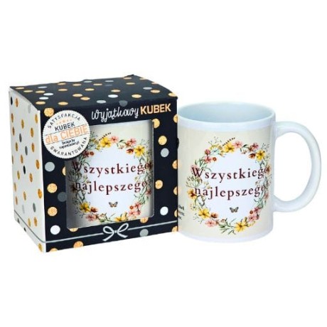 Przejdź do produktu Kubek na urodziny dla kobiety (wianek) - Wszystkiego najlepszego - #3309-UR17-WN