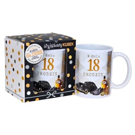 Przejdź do produktu Kubek na 18 urodziny dla mężczyzny (czarne auto) #3309-UR15-18