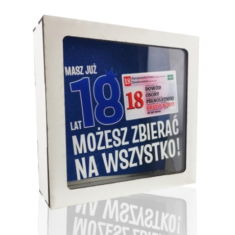 Przejdź do produktu Skarbonka z okienkiem 18-stka Dowód osobisty Chłopak #3301DM