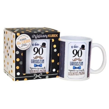Przejdź do produktu Kubek na 90 urodziny dla mężczyzny (wąs) #3309-UR13-90