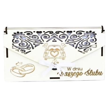 Przejdź do produktu Pudełko na pieniądze ślubne dla Młodej Pary - koperta #3370A-SL1B