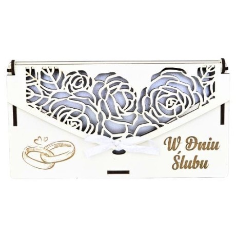 Przejdź do produktu Pudełko na pieniądze ślubne dla Młodej Pary - koperta #3370A-SL9B