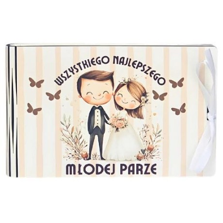 Przejdź do produktu Pudełko na pieniądze ślubne dla Młodej Pary - banknotówka #3302-PA-SL06