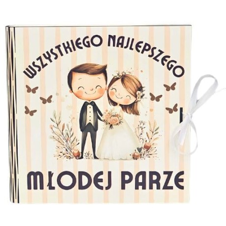 Przejdź do produktu Pudełko na pieniądze ślubne dla Młodej Pary - kwadrat #3308-PA-SL06