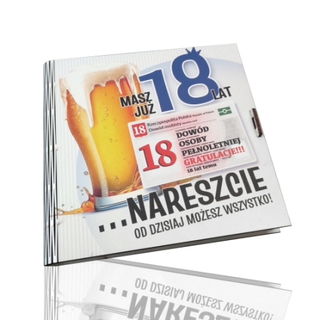 Przejdź do produktu Pudełko na pieniądze kwadratowa 18stka Dowód Chłopak  #3308DC