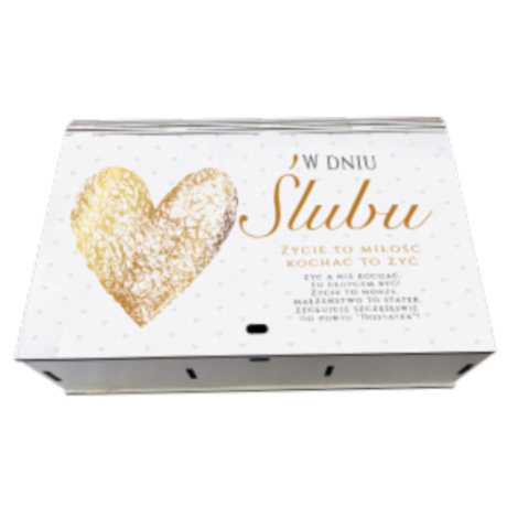 Przejdź do produktu Pudełko dzielone na gadżety Młodej Pary Ślub seria Serce #3307SE