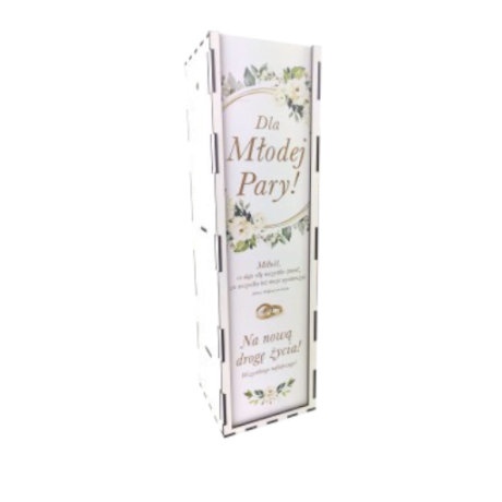 Przejdź do produktu Skrzynka pudełko na butelkę alkoholu ŚLUB Kwiat Ecru#3311KE