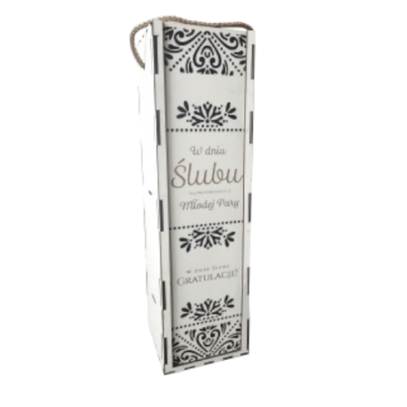 Przejdź do produktu Skrzynka pudełko na butelkę wina ŚLUB seria AŻUR3 #3311A-SL7