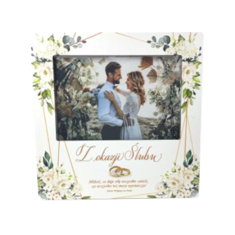 Przejdź do produktu Ramka na zdjęcia dla Młodej Pary Ślub seria Kwiat Ecru 3310KE