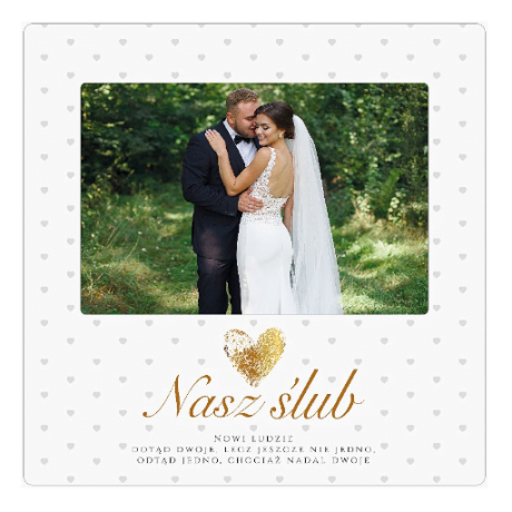 Przejdź do produktu Ramka na zdjęcia dla Młodej Pary Ślub seria Złote Serce 3310SE