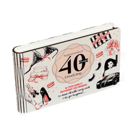 Przejdź do produktu Pudełko na pieniądze banknotówka na 40 urodziny GADŻET K #3302GK40