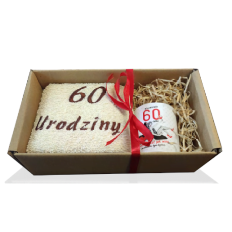 Przejdź do produktu Zestaw kubek + ręcznik na 60 urodziny kobiety SZPILKA #3328SZ60