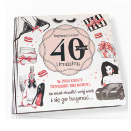 Przejdź do produktu Pudełko na pieniądze kwadratowa 40 urodziny Pani Gadżet #3308PIG40