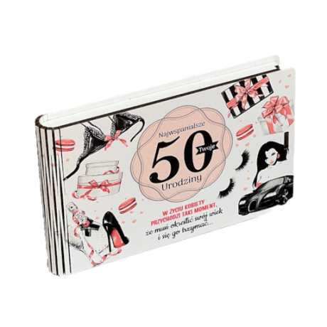 Przejdź do produktu Pudełko na pieniądze banknotówka na 50 urodziny GADŻET K #3302GK50