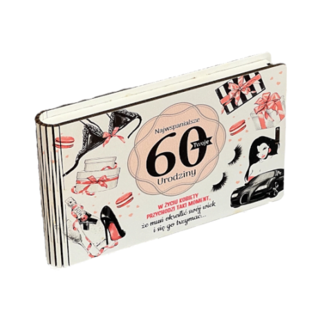 Przejdź do produktu Pudełko na pieniądze banknotówka na 60 urodziny GADŻET K #3302GK60